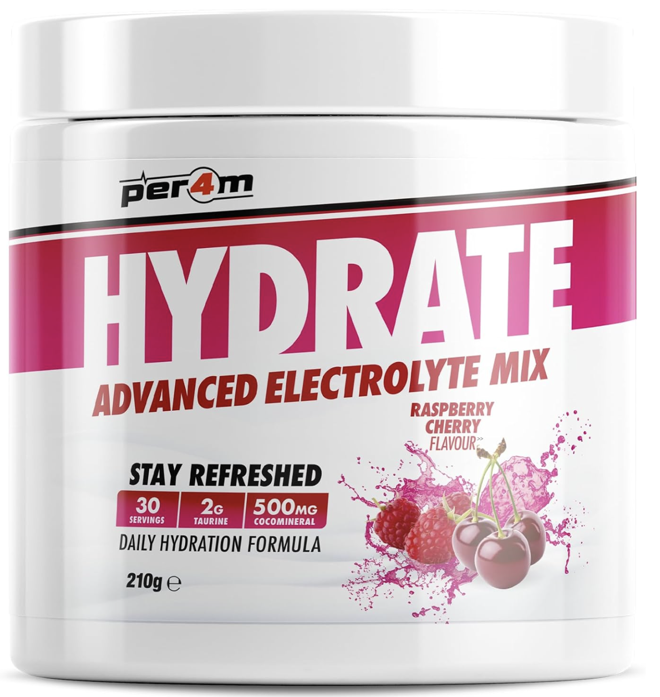 Per4m Hydrate Electrolyte Mix Powder | 210g (Raspberry Cherry)